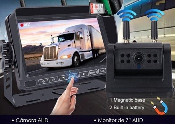 Kit cámara de reversa inalámbrica y recargable